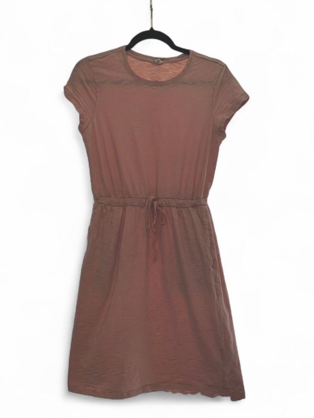 Pact Organic Cotton Relaxed Slub Weekend Dress with tie waist and pockets Sz S